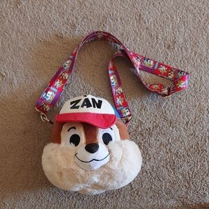 Disney Chipmunk Plush Bag with Red Strap